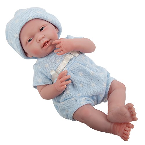 JC Toys La Newborn 15-Inch Real Boy in Blue Knit Outfit