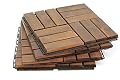 Acacia Teak Wood Flooring Floor Tile - Great Backyard Decor to Update Your Look! Replace That Vinyl Flooring or a Great Way To Cover That Old Decking or Paver Floors. 10 SQ/FT Per Box. 12" x 12" Tiles