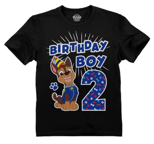 Chase Paw Patrol 2nd Birthday Shirt for Boys - Toddler Party T-Shirt Gift for 2 Year Old