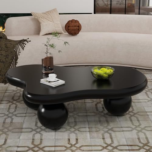 Table basse nuage pour petits espaces salon table asymétrique bois - 2