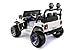 Explorer 2 (Two) Seater 24V Power Kids Ride-On Car Truck with R/C Parental Remote + EVA Rubber LED Wheels + Leather Seat + MP3 Music Player Bluetooth FM Radio + LED Lights (White)