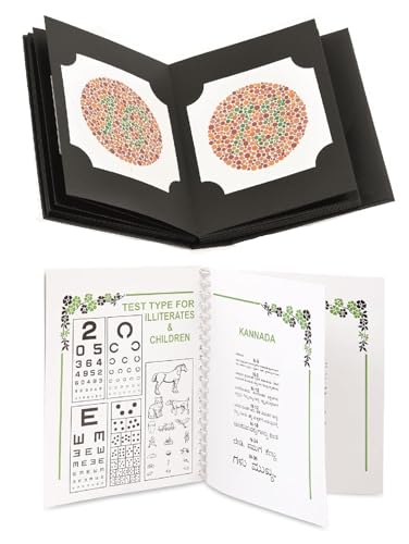 Image of Ishihara eye test chart book 38 plates for color deficeiency || adults and professionals color vision book || eye test book (ishihara book with near vision book)