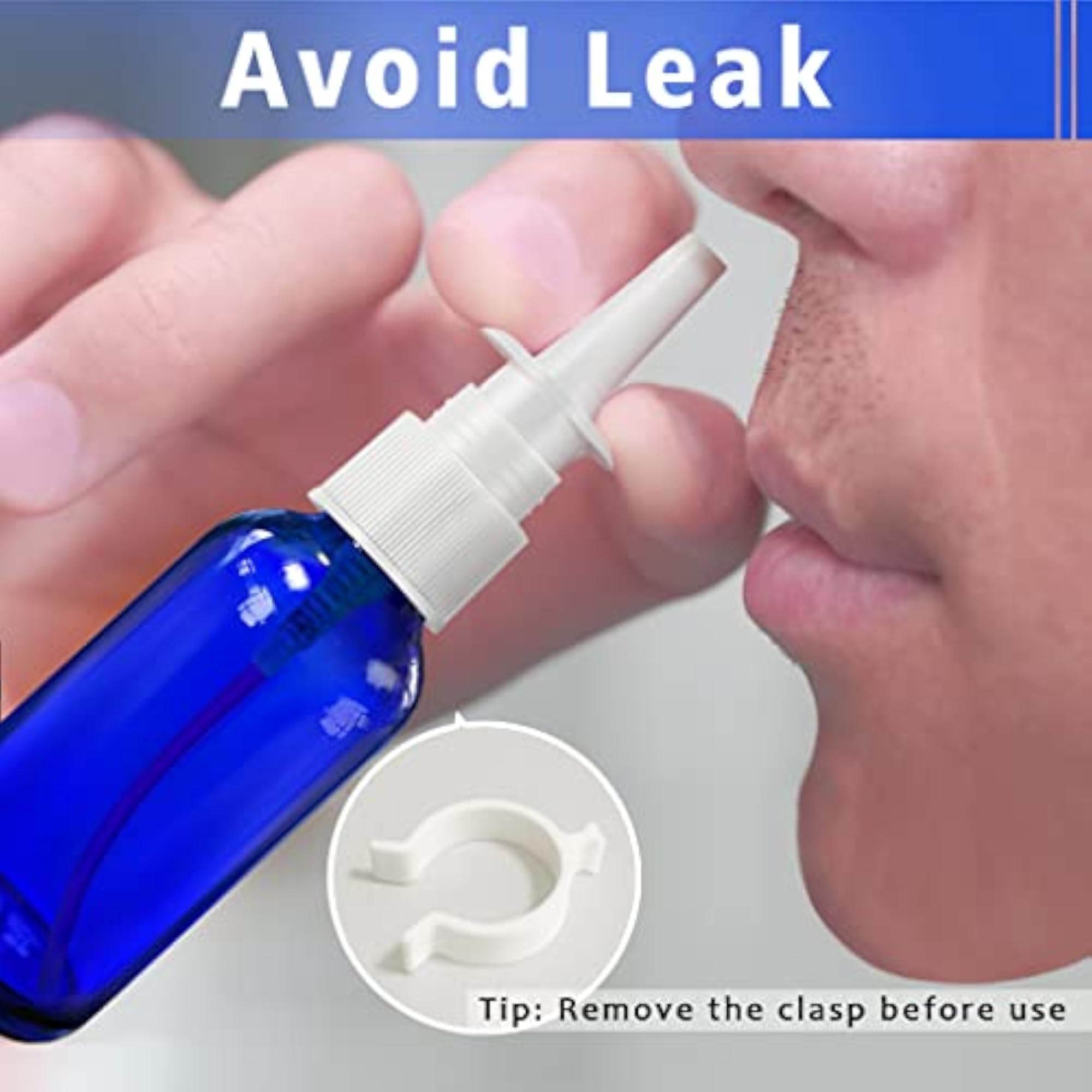 4Pcs Nasal Spray Bottle Set, 1oz Blue