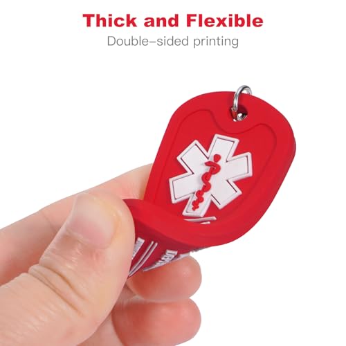 2 Pack Type 1 Diabetic Insulin Dependent Tag, Handle with Care for Bags or Luggage Containing Medical Devices, Easy to Spot, Dual-Side Medical Alert Zipper Pull Bag Tags3