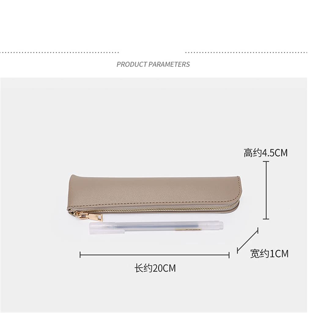 Estuche para lápices de Cuero PU para Estudiantes de Escuela Estuche para lápices Organizador de papelería Estuche pequeño para lápices de pequeña Capacidad literaria Fresca (A, 20 * 1 * 4,5 cm) (D