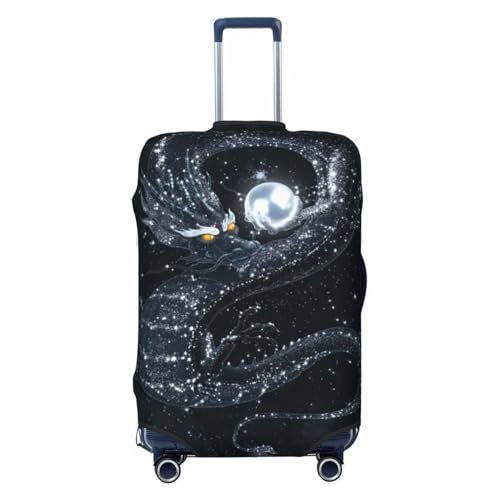 Magic Dragon Galaxy Space Black Luggage Cover Elastic Suitcase Covers for Protector Suitcase Sleeve for Luggage 18-32 In