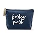 Weddingstar Large Personalized Canvas Makeup Bag - Bridesmaid Script Navy Blue