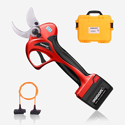 Tijeras de podar eléctricas de 40mm con función de protección, baterías de 25V 4Ah + 2.6Ah, tijera de batería profesional con corte progresivo preciso, nacida para viñedos, huertos Cover