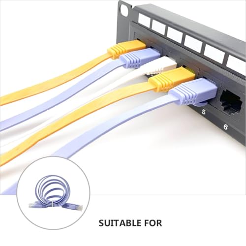 Image of Cat6 Ethernet Cable 1 Meter Flat LAN Network Cable Rj45 High-Speed Internet Cord for Router Computer and Gaming Devices
