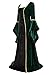 Haorugut Renaissance Costume Women Medieval Dresses Velvet Lace Up Irish Dress Faire Costumes Green Black S, ZYL6503-lv+hei-S