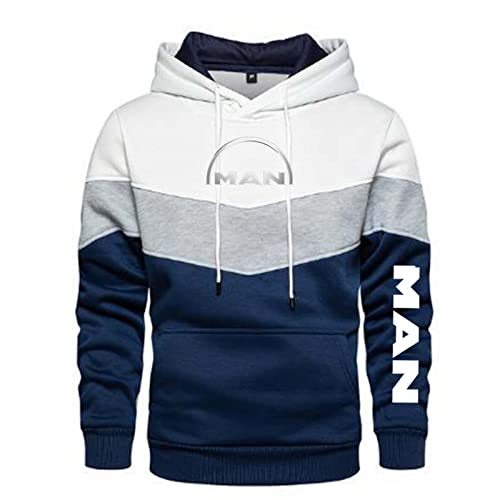 YLAHM Adolescente Sudadera con capucha de forro polar para hombre, cómoda con capucha, casual, sudadera deportiva con capucha de color en contraste con bolsillo Kanga, A2-4XL