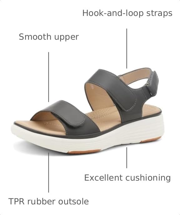 Image of UBFEN Womens Platform Sandals Wedge Walking Comfortable Casual Adjustable Strap Lightweight Open Toe