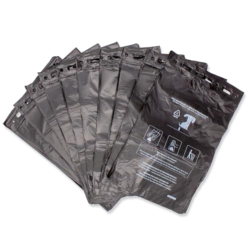 3000 Stück Hundekotbeutel (30 Blöcke á 100 Beutel), zum Aufhängen, schwarz in 21 x 31,5 cm + 3,5 cm Rand