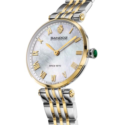 Image of SANDOZ Orangerie Premium Quartz White MOP Dial Swiss Made Watch for Women - SZWLG0001703