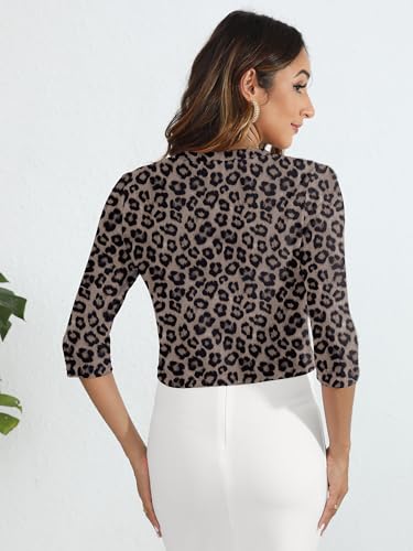 Image of Heymoments Women's Thin Shrugs 3 /4 Sleeve Lightweight Cropped Sweaters Open Front Cardigan for Dress