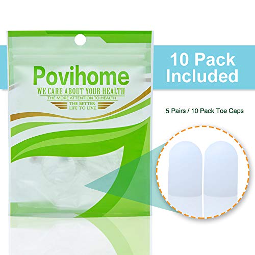 Image of 10 Pack Toe Caps, Toe Sleeves, Toe Protectors - for Middle Toe Blisters, Corns, Injured Toenails and Hammer Toe Protect