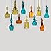 Blown glass pendant lights set of 11, handmade ceiling lights, glass light fixtures, hanging lamps, art glass lights, ribbed glass lights