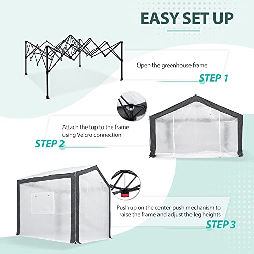 Image of EAGLE PEAK 8x8 Walk in Pop Up Greenhouse, Gray /White