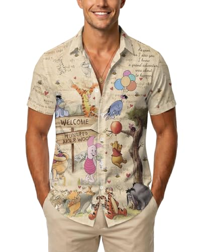 Image of 99TIMORO Movie Characters Hawaiian Shirt for Men Short Sleeve Top