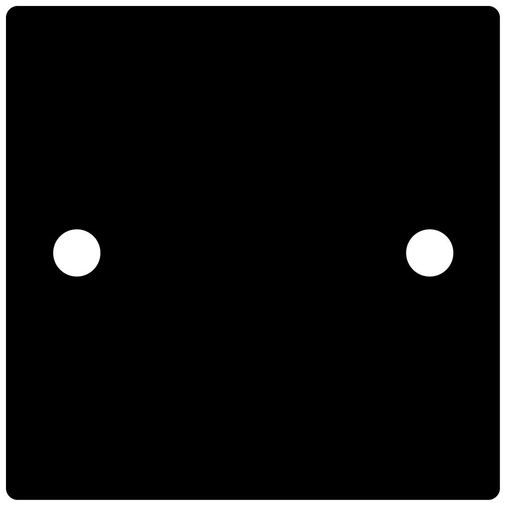stika.co Pack of 2 Plain Gloss Black Blanking Plate Stickers, Self-Adhesive Vinyl Blanking Plate Cover, Modern Home Decor, Single Blanking Plate with Cut-Out, Peel and Stick