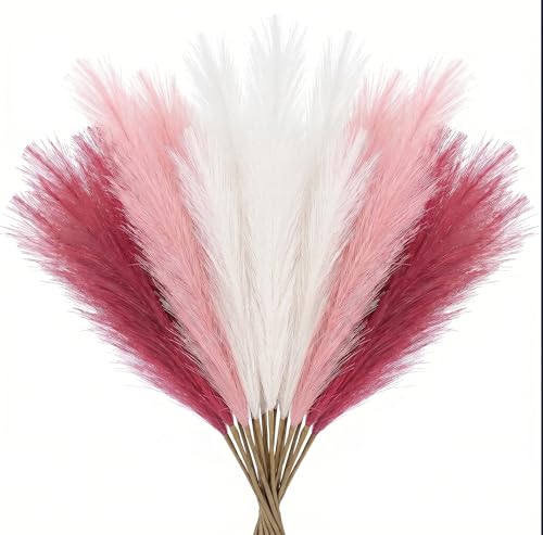Artificial Pampas Grass Decor,21.7" Fluffy Faux Pampas,30Pcs Bohemian Style