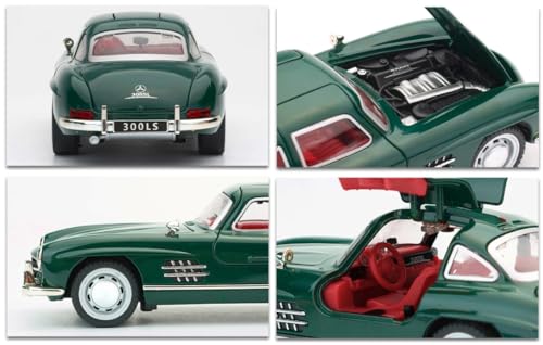 Image of Diecast Mercedes Benz 300 SL Toy Car - 1:32 Scale Alloy Vintage Car with Light & Sound, Pull-Back Toy for Kids & Collectors, Gift for Boys & Enthusiasts- (White)
