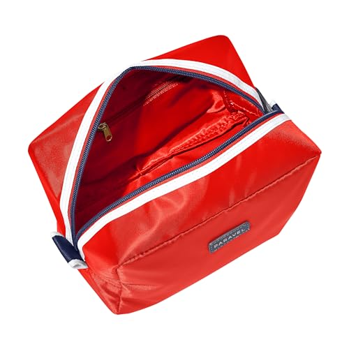 Paravel Toiletry Bag | Made with Recycled Negative Nylon Material | Everyday Travel Toiletry Bag | Bebop Red4
