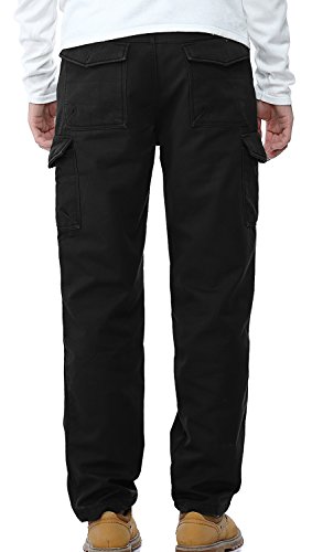 Thicken Mens Winter Fleece Lined Cargo Pant Windproof Outdoor Work Pants4