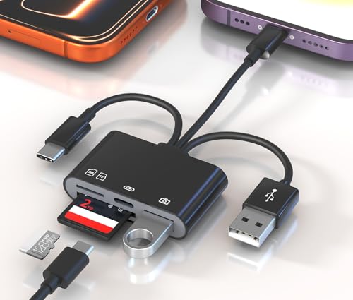 Lecteur carte SD pour iPhone et USB-C avec port de charge