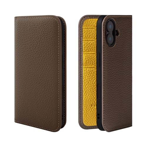 HANATORA for iPhone 16Plus �P�[�X �蒠�^ �{�v �X�}�z�P�[�X �X�}�z �X�^���h �R�[�h�z���_�[ �t�� �V�������N�J�[�t���U�[ �}�O�l�b�g�Ȃ� �g�[�v + �C�G���[ PH-16Plus-Taupe-YL �M�t�g �a���� ���� �j��
