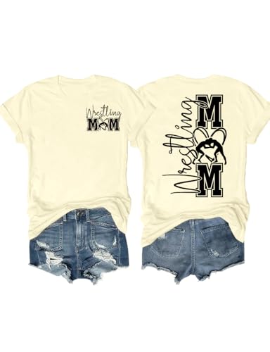 Wrestling Mama Shirt Personalized Wrestling Mom for Women Shirt Funny Graphic Tees Short Sleeve