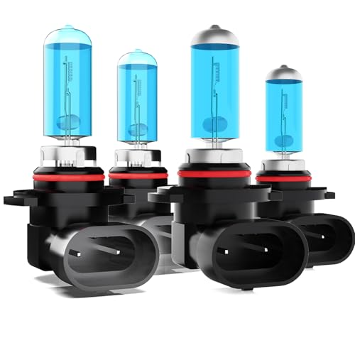 Image of compatible with Mitsubishi Outlander 2007-2013 Halogen Headlights,9005 /HB3 /H10 High Beam & 9006 /HB4 Low Beam Halogen Headlight Bulbs,Plug And Play,6000K White Light,Pack of 4