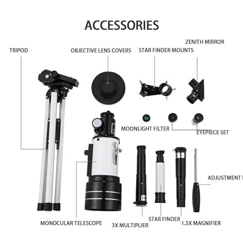 Telescopio Astronómico Refractor 70 mm con Trípode miniatura 5