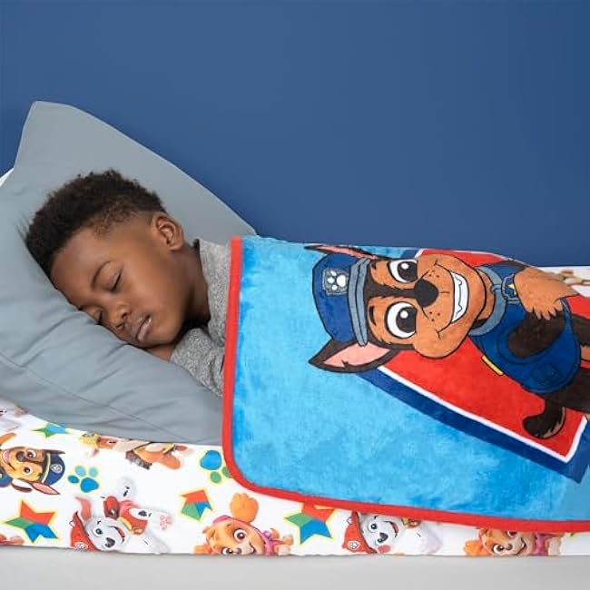 Paw Patrol Musical Warm, Plush, Throw Blanket That Plays Fun Phrases from The Show - Extra Cozy and Comfy for Your Toddler, Blue
