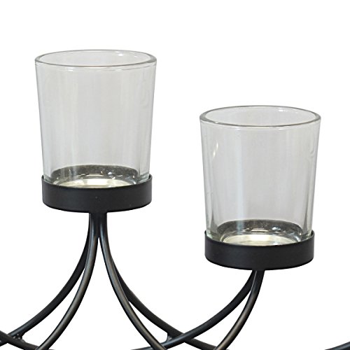Briarwood Black Metal Votive Candelabra, Decorative Candle Centerpiece, Elegant Candle Holders, Centerpiece for Weddings, Parties, Dining Table, and Mantel - Image 4