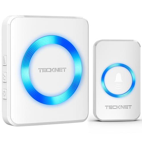 TECKNET Timbre Inalámbrico Exterior Impermeable 400m Alcance IP65 60 Melodías Ajustables Niveles