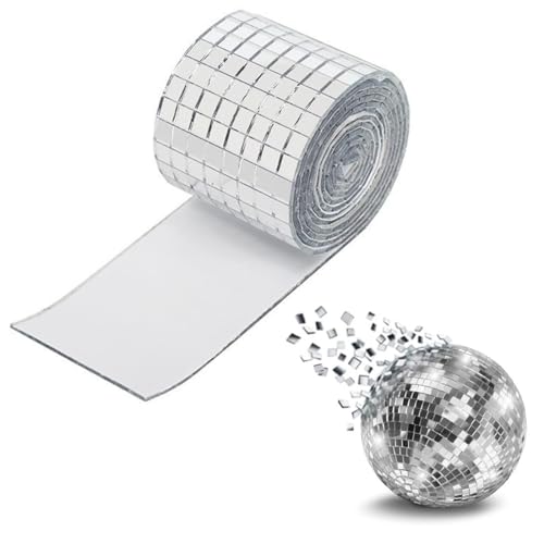 XUKZIMA 1800 Pcs Mini Mosaico Specchio Vetro Autoadesivo Quadrati Argentati per Cucina Bagno Ristorante Hotel