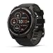 Garmin Fenix 8 Premium Multisport GPS Running Smartwatch, 51 mm, Sapphire, Solar, Dive-Rated, Built-in Flashlight, DLC Titanium with Pebble Gray Band - Signature Series Charging Stand