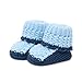 Unbekannt Auxma Baby Weiche Wolle Schuhe, Winter Warme Socken für Kinder Säugling 0-6 Monate (Blau)