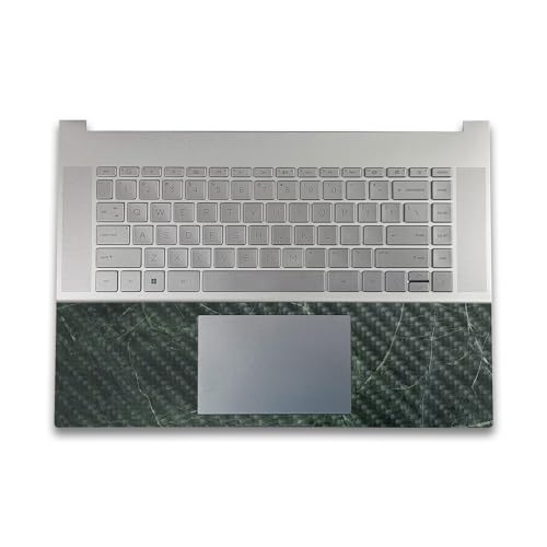 Image of Carbon Fiber Gaming Skin Compatible with HP Envy x360 16 inch (2023) - Green Marble - Premium 3M Vinyl Protective Wrap Decal Cover - Easy to Apply | Crafted in The USA by MightySkins