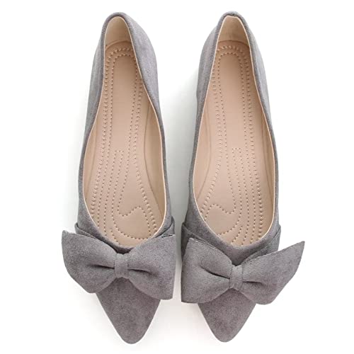 Stunner Women's Colorful Contrast Color Bow Ballerina Flat Shoes Pointy Toe Beautiful Dress Ballets Flats for Wedding3