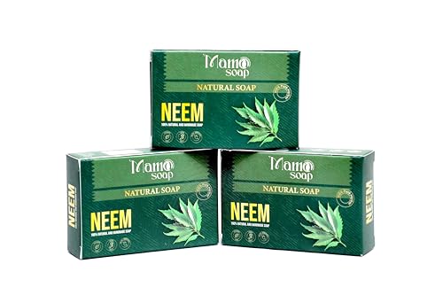 Image of Luxury Soap - Handmade Organic Ayurvedic Bath Bar with Pure Essential Oils for Glowing Skin | Sulfate-Free | For Men & Women (Pack of 3) (3, Neem)