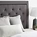 LUCID Bordered Upholstered Headboard with Diamond Tufting, Queen, Charcoal