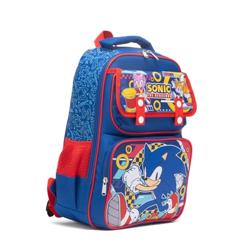 Ruz - Mochila escolar grande Sonic com costas acolchoadas e alças ajustáveis, azul, A28251, Azul, La