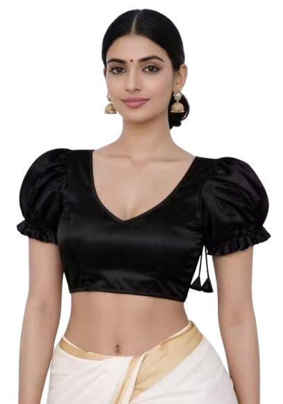 MK Enterprises24 Premium Satin Heavy Embroidery Blouse for Bridal & Reception-Short Sleeves-picture-39