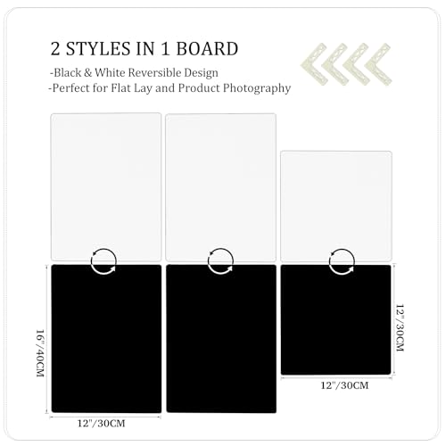 Tablas Fondo Fotográfico 3 Pzas, Negro y Blanco, 12x12 y 12x16 miniatura 2