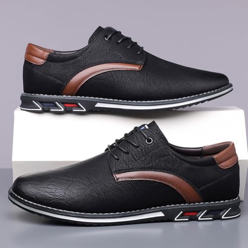 Image of Men's Premium Stylish Oxford Shoes Casual Lace Up Walking Business Driving Dress Shoes