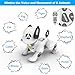 Remote Control Robot Dog Toy, RC Dog Programmable Smart Interactive Robotic Pets, RC Stunt Robot Toys Imitates Animals Music Dancing Handstand Push-up Follow Functions for Boys Girls Toy White Silver