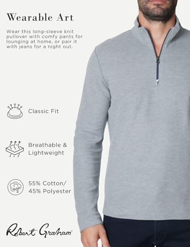 Robert Graham Men's Germano Long-Sleeve 1/4-zip Pullover Sweater2