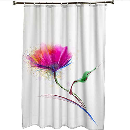 Rideau de douche polyester imperméable 165x200cm fleurs colorées durables - 7